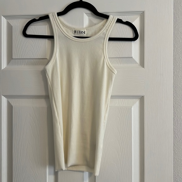 Eterne high neck fitted tank top ivory - Picture 1 of 5